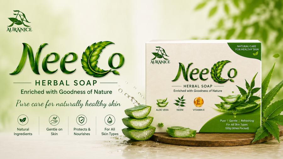 NeeCo herbal soap, aloe vera and neem leaves